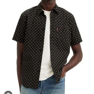 Levi’s Men’s Classic 1 Pocket Regular Fit Short Sleeve Shirt - Black Pattern